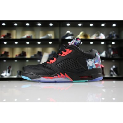 Nike Air Jordan 5 Low Siyah / Açık Kırmızı Basketbol Ayakkabısı Türkiye - MCX8P1TT